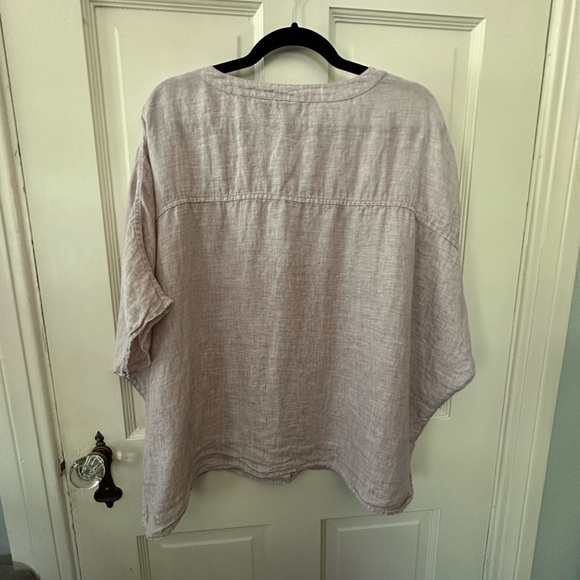 Tahari Linen Button-Up Top - Picture 5 of 7